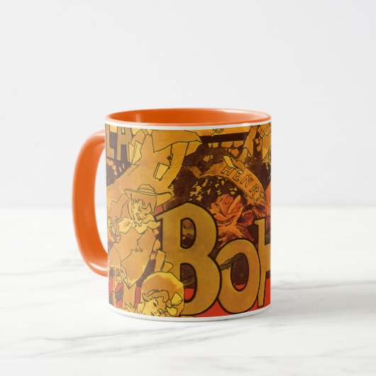  Art Nouveau Music, La Boheme Opera, 1896 Mok (Voorkant links)