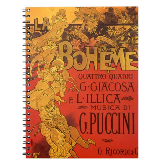 Art Nouveau Music, La Boheme Opera, 1896 Notitieboek (Voorkant)