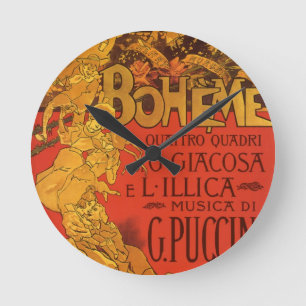  Art Nouveau Music, La Boheme Opera, 1896 Ronde Klok