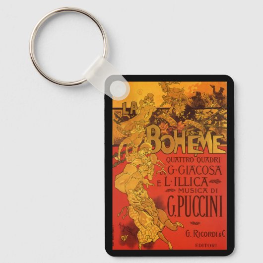  Art Nouveau Music, La Boheme Opera, 1896 Sleutelhanger (Voorkant)