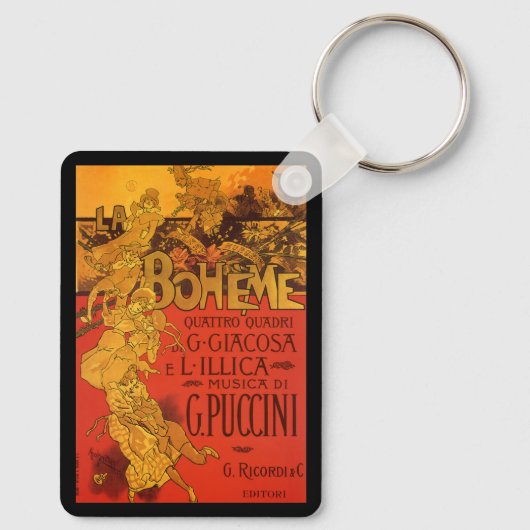  Art Nouveau Music, La Boheme Opera, 1896 Sleutelhanger (Achterkant)
