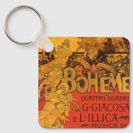  Art Nouveau Music, La Boheme Opera, 1896 Sleutelhanger (Voorkant)