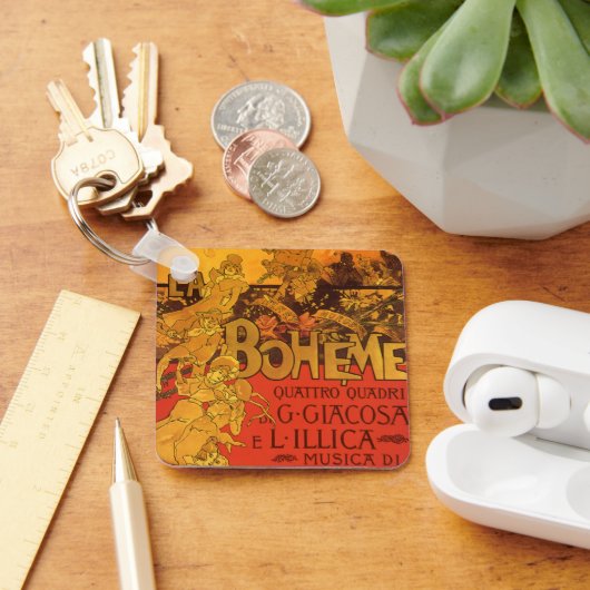  Art Nouveau Music, La Boheme Opera, 1896 Sleutelhanger (Bureau)