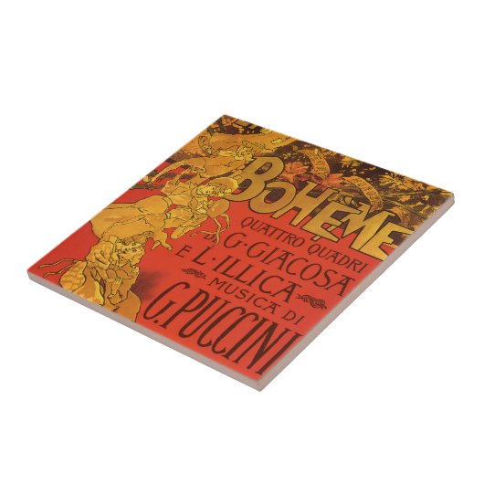  Art Nouveau Music, La Boheme Opera, 1896 Tegeltje (Zijkant)