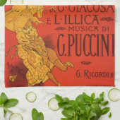  Art Nouveau Music, La Boheme Opera, 1896 Theedoek (Gevouwen)