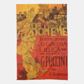  Art Nouveau Music, La Boheme Opera, 1896 Theedoek (Verticaal)