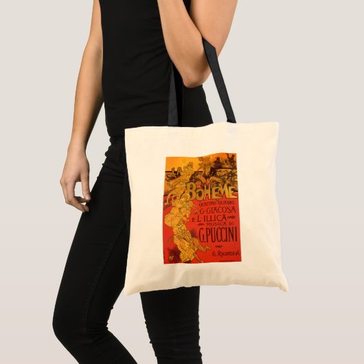  Art Nouveau Music, La Boheme Opera, 1896 Tote Bag (Voorkant (product))
