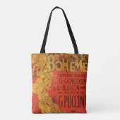  Art Nouveau Music, La Boheme Opera, 1896 Tote Bag (Achterkant)
