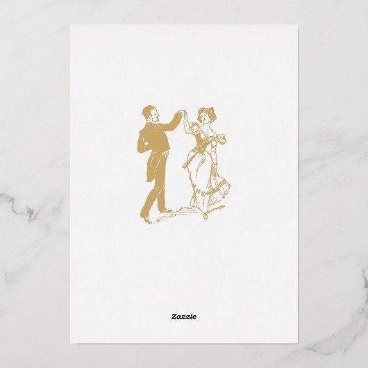  Art Nouveau Musical Fairies Border Folie Uitnodiging (Achterkant)