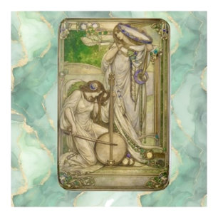 Art Nouveau Muziek Meisjes Vintage Illustratie Badmat