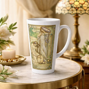 Art Nouveau Muziek Meisjes Vintage Illustratie Latte Mok
