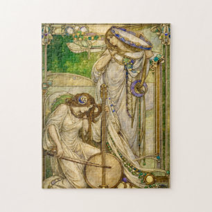 Art Nouveau Muziek Meisjes Vintage Illustratie Legpuzzel