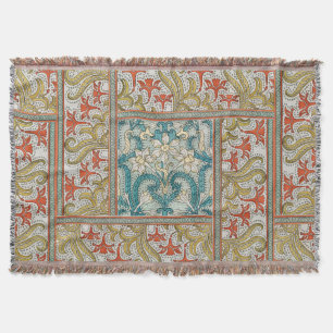 Art Nouveau Narcis patroon Verneuil antiek Deken