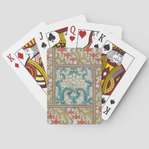 Art Nouveau Narcis patroon Verneuil antiek Pokerkaarten