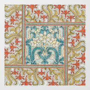 Art Nouveau Narcis Patroon Verneuil Antiek Raamsticker