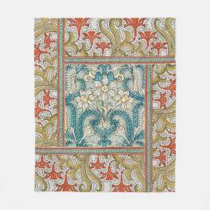 Art Nouveau Narcispatroon Verneuil Antiek Fleece Deken