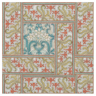 Art Nouveau Narcispatroon Verneuil antiek Stof