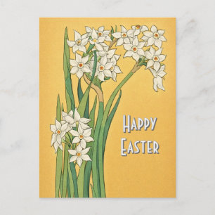 Art Nouveau Narcissus Bloemen – Pasen Briefkaart