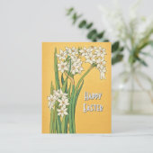 Art Nouveau Narcissus Flowers – Easter Briefkaart (Staand voorkant)