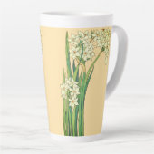 Art Nouveau Narcissus Flowers Latte Mug Latte Mok (Rechterhoek)