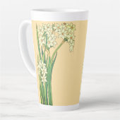 Art Nouveau Narcissus Flowers Latte Mug Latte Mok (Linkerhoek)