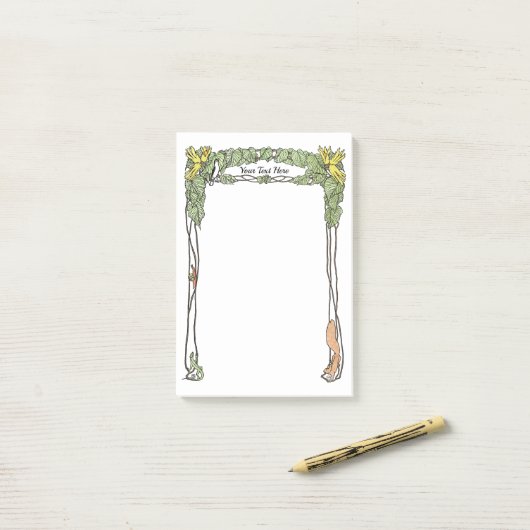 Art Nouveau Natuur Geoordeeld - Waterverf Post-it® Notes (Op bureau)