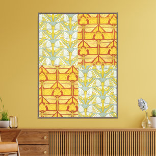 Art Nouveau Natuur Rasterpatroon Kunst uit het ver Canvas Afdruk