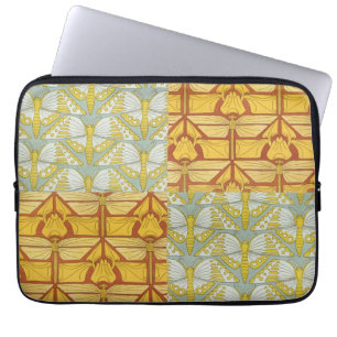 Art Nouveau Natuur Rasterpatroon Kunst uit het ver Laptop Sleeve