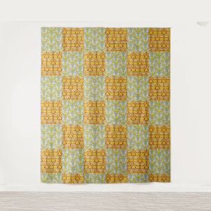 Art Nouveau Natuur Rasterpatroon Kunst uit het ver Wandkleed