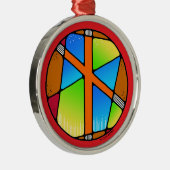 Art Nouveau Naudhiz Rune of Overcoming Metalen Ornament (Rechts)