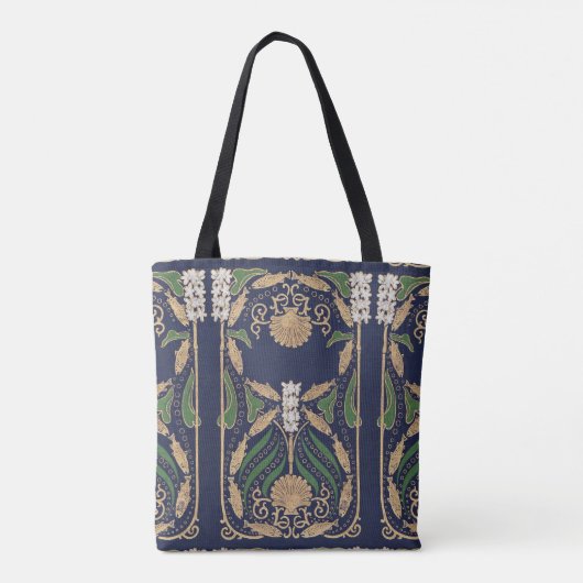 Art Nouveau Nautische schelpen Tote Bag (Achterkant)