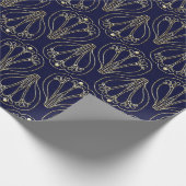 Art Nouveau Navy Blue en Gold Cadeaupapier (Hoek)