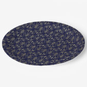 Art Nouveau Navy Blue en Gold Papieren Bordje (Gekanteld)
