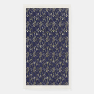 Art Nouveau Navy Blue en Gold Servet