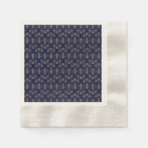 Art Nouveau Navy Blue en Gold Servet