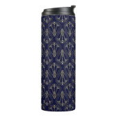 Art Nouveau Navy Blue en Gold Thermosbeker (Gedraaid links)