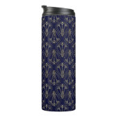 Art Nouveau Navy Blue en Gold Thermosbeker (Geroteerd rechts)