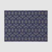 Art Nouveau Navy Blue en Gold Tissuepapier (Voorkant)