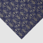 Art Nouveau Navy Blue en Gold Tissuepapier (Detail)