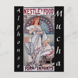 Art nouveau, Nestle baby eten door Alphonse Mucha Briefkaart