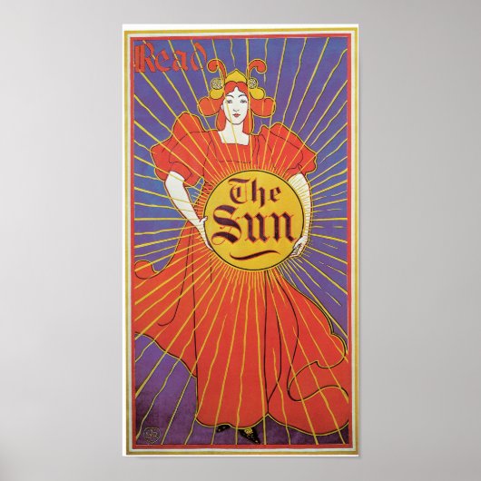 Art Nouveau New York Sun en Poster (Voorkant)