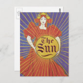 Art Nouveau, New York Sun Newspaper Briefkaart (Voorkant / Achterkant)
