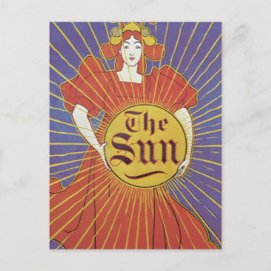 Art Nouveau, New York Sun Newspaper Briefkaart