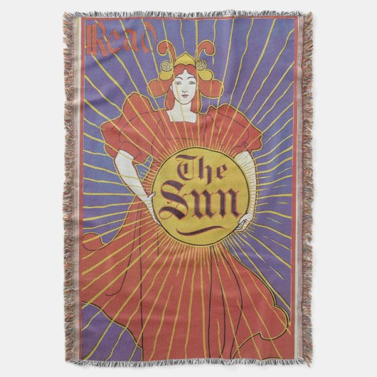 Art Nouveau, New York Sun Newspaper Deken (Voorkant Verticaal)