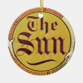  Art Nouveau, New York Sun Newspaper Keramisch Ornament (Voorkant)