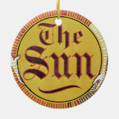  Art Nouveau, New York Sun Newspaper Keramisch Ornament (Achterkant)