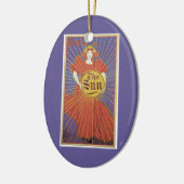  Art Nouveau, New York Sun Newspaper Keramisch Ornament (Links)