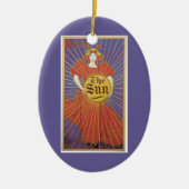  Art Nouveau, New York Sun Newspaper Keramisch Ornament (Voorkant)
