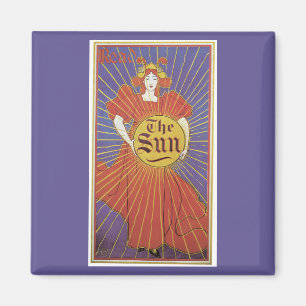  Art Nouveau, New York Sun Newspaper Magneet