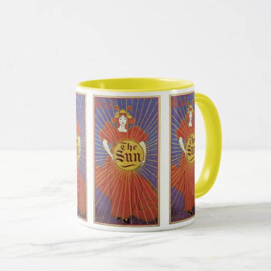  Art Nouveau, New York Sun Newspaper Mok (Voorkant rechts)